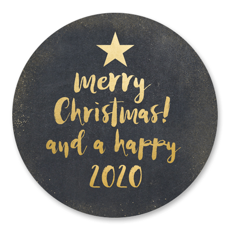 Kerstboom in letters zwart